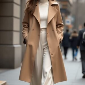 Elegant Camel Overcoat Set