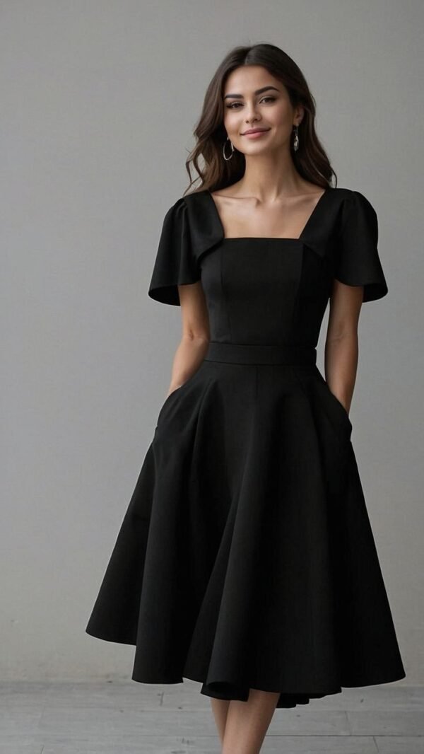 Classic Black Fit & Flare Dress