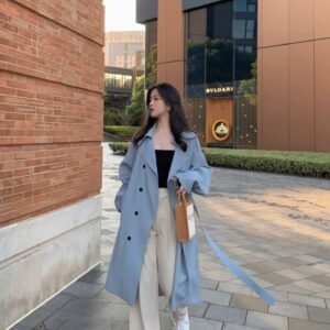 Modern City Chic – Blue Trench & Neutrals Combo